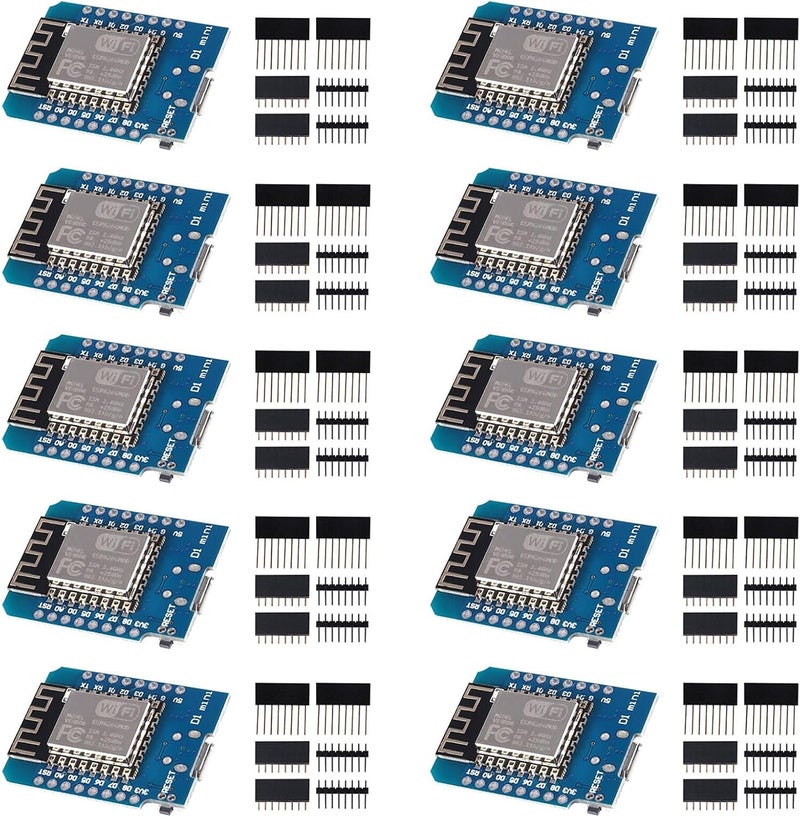 ACEIRMC وحدة NodeMcu Mini D1 ESP8266 ESP-12 ESP-12F Lua 4M بايت WLAN WiFi لوحة تطوير الإنترنت قائمة على ESP8266 ESP-12F لـ Arduino، متوافقة مع WeMos D1 Mini (10 قطع) - Image 1